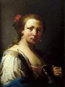 Giovanni Battista Pittoni Mulher com um jarro oil on canvas